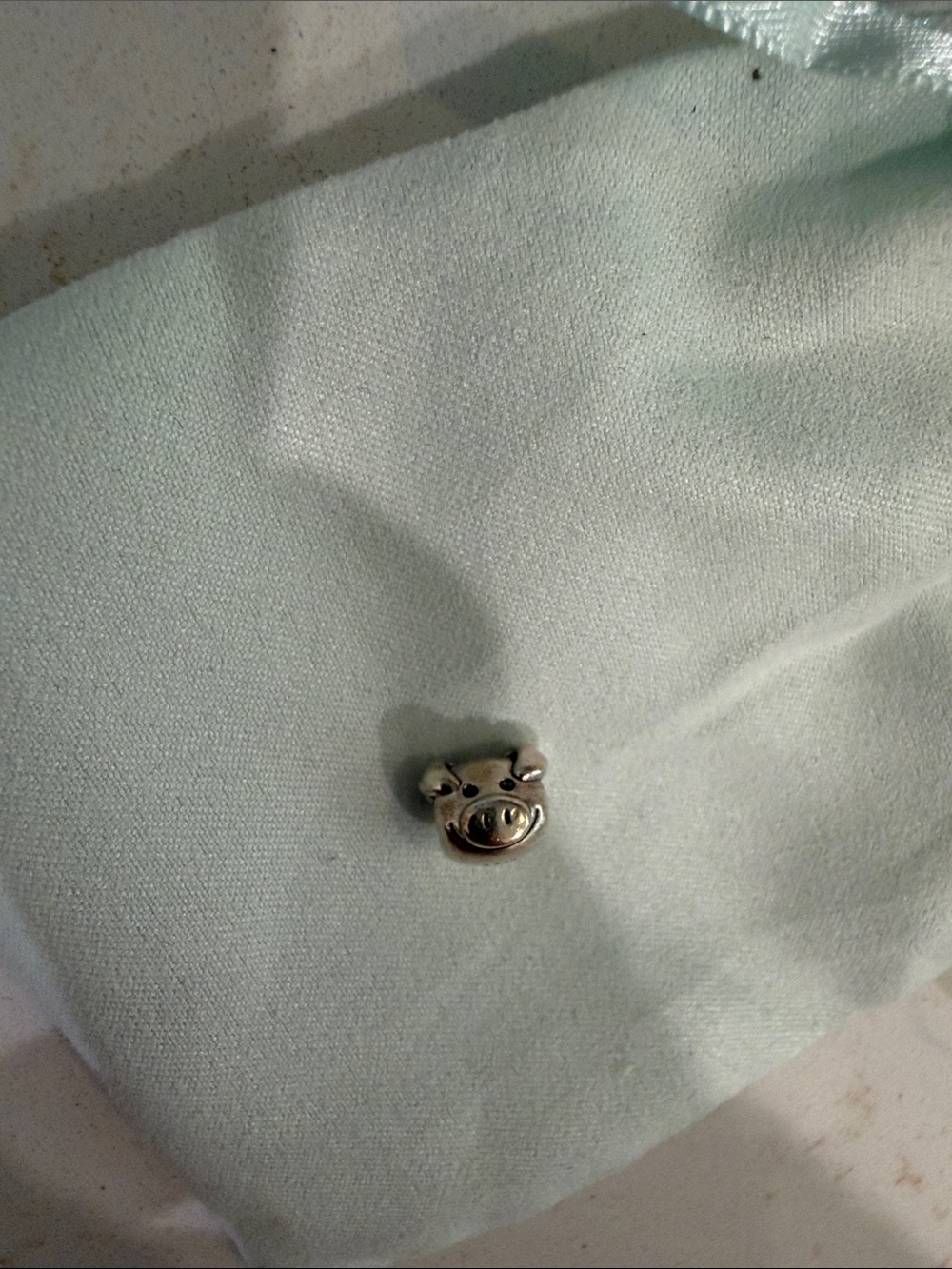 Silver Pandora Pig Charm